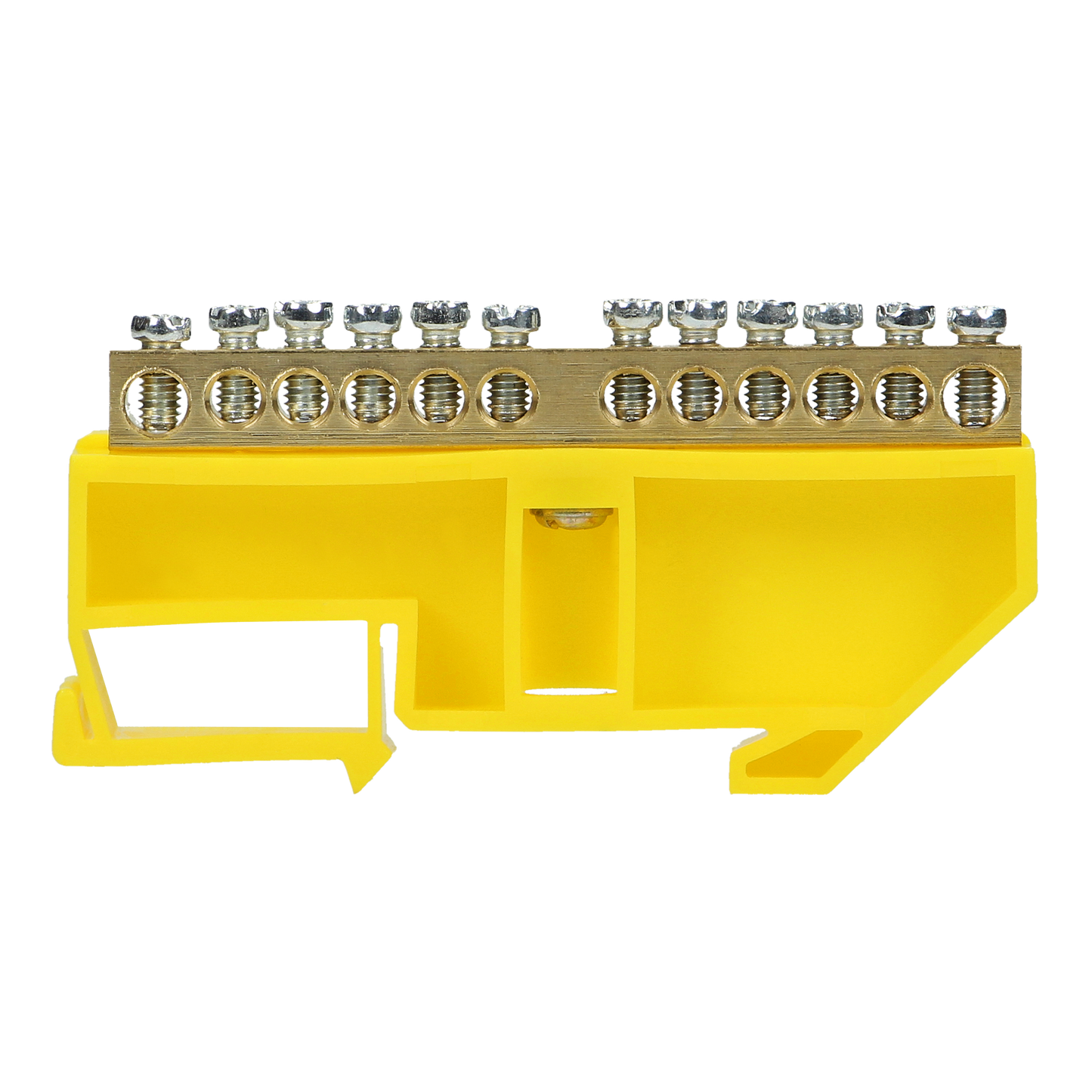 PE-Klemmleiste, für TH35-Schiene, 12 Leiter, gelb