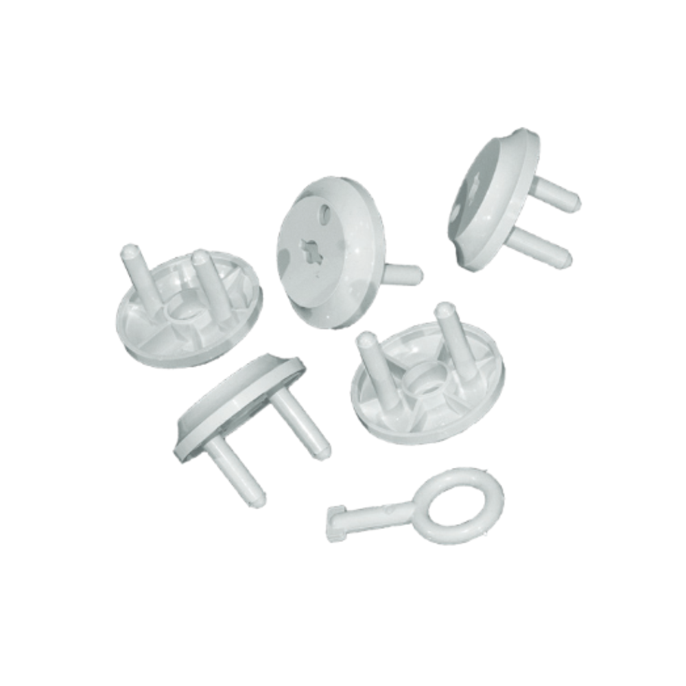 Kindersicherungen an Steckdosen (5er Set) + Schlüssel