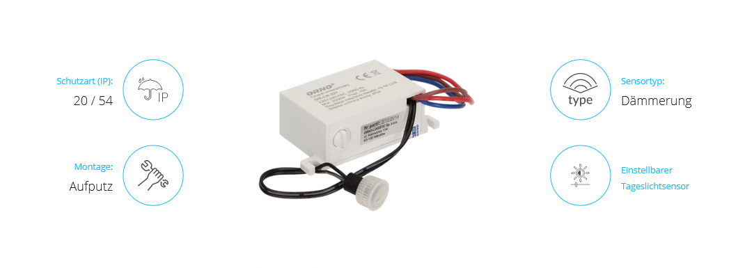 Dämmerungssensor mit externer Sonde, IP54