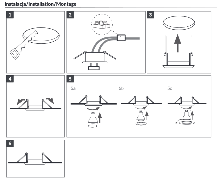 DARI S Dekorativer Rahmen für Punktleuchte, MR16/GU10 max 50W, rund, weiß IP44