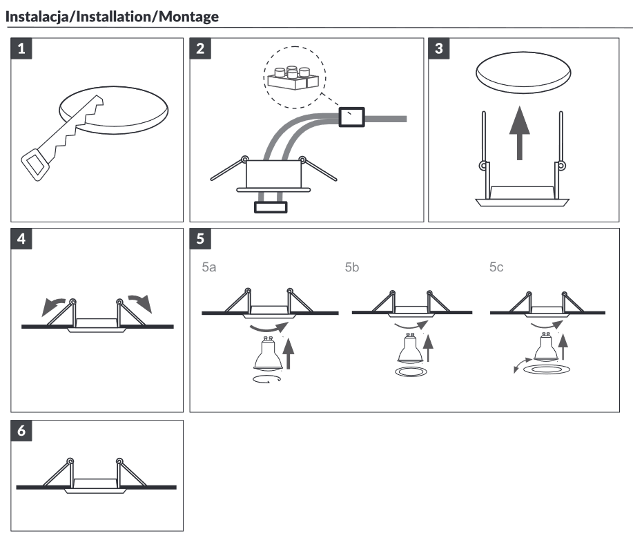 SORMUS RDekorativer Rahmen für Punktleuchte MR16/GU10 max 50W, verstellbar, rund, weiß