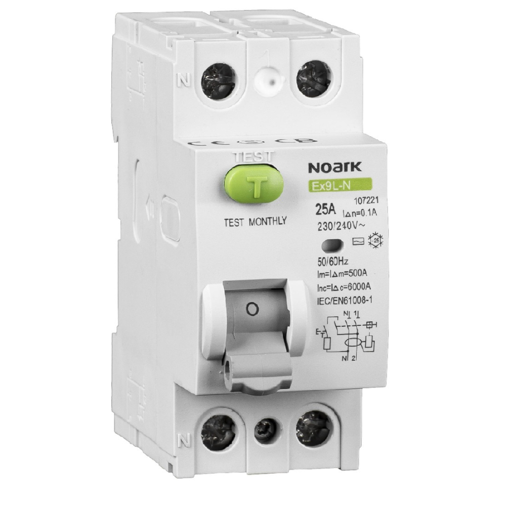 Noark 108314 Fehlerstrom-Schutzschalter Ex9L-N 2P 25A 30mA
