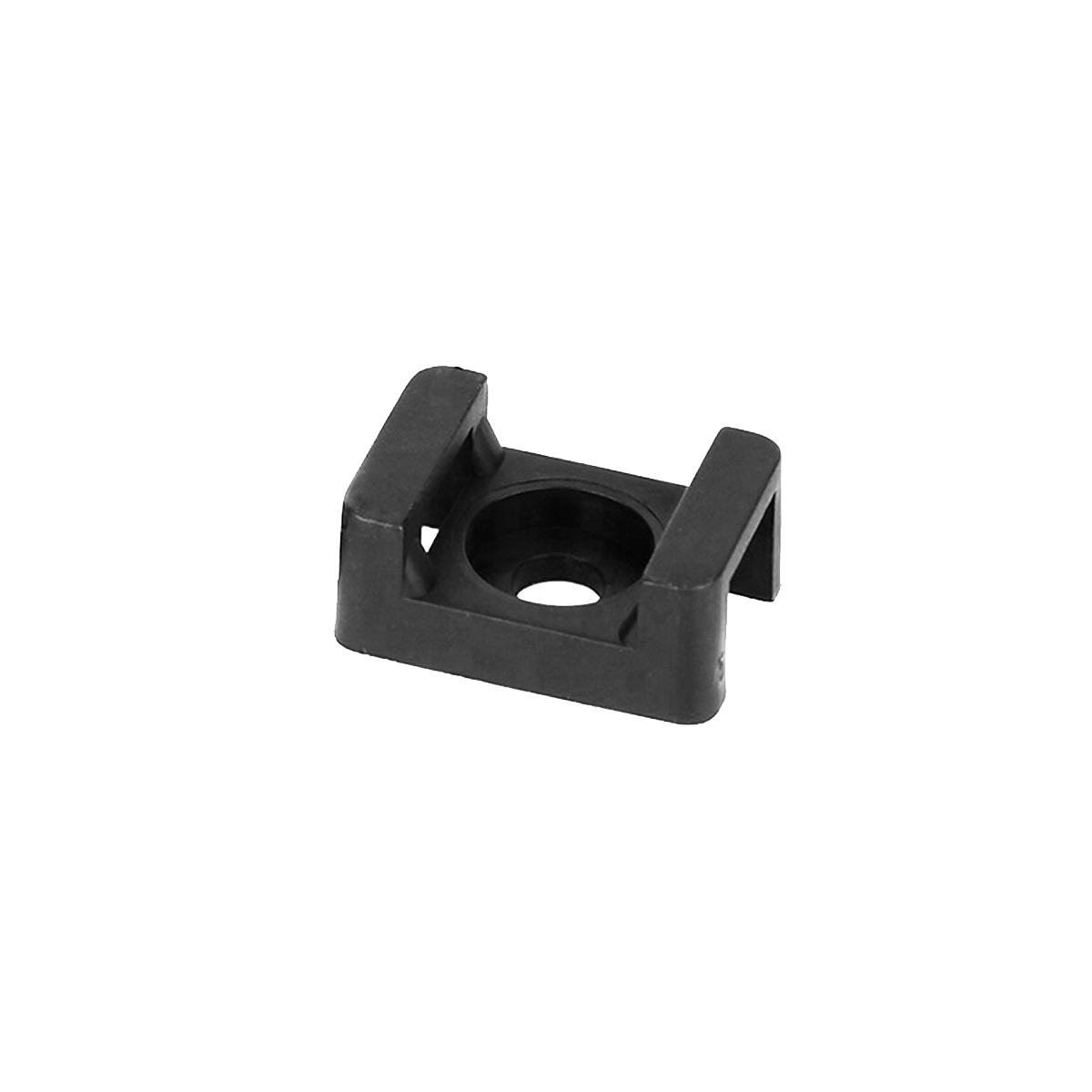Befestigungssockel für Kabelbinder, Sattel, Schraubbefestigung, 16x11 mm, Befestigungsloch 3,2 mm, schwarz, 100 Stück