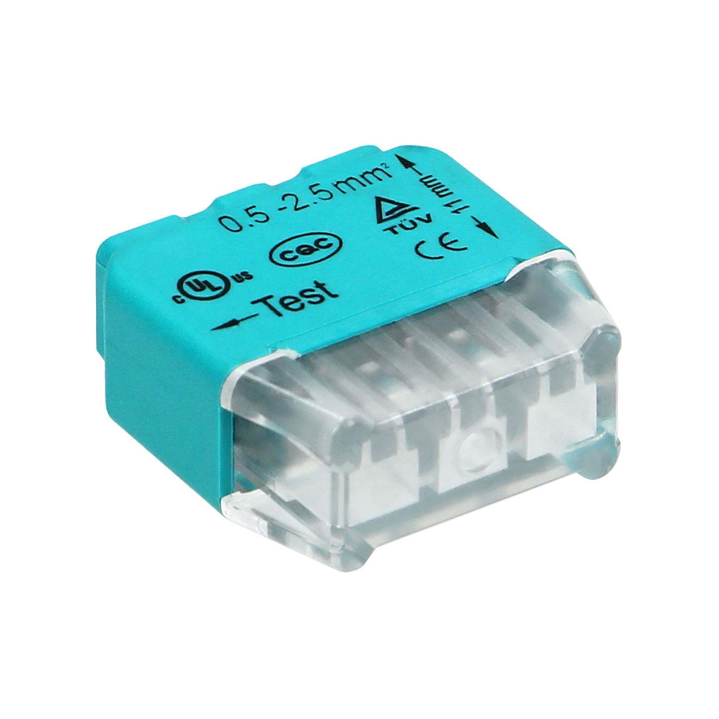 3-wire push-in splicing connector; for wire 0.75-2.5mm²; IEC 300V/24A 10 Stk.