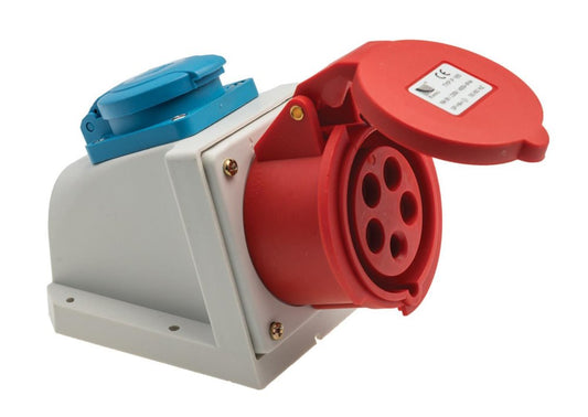 combo Steckdosen 16A, Wandsteckdose / Wandverteiler 1 x CEE 16A/400V & 1 x Schuko 230 V IP44 vorverdrahtet