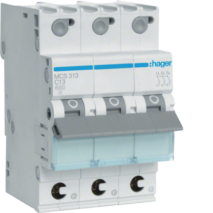 Hager MCS313 Leitungsschutzschalter, 3-polig, C13, QuickConnect