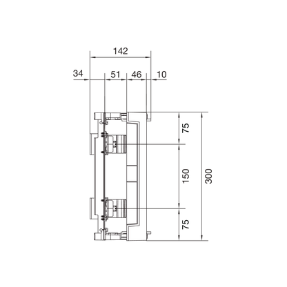 Hager UD22B1 Baustein, universN, 300 × 500mm, für Reiheneinbaugeräte waagerecht, 4 × 12 PLE