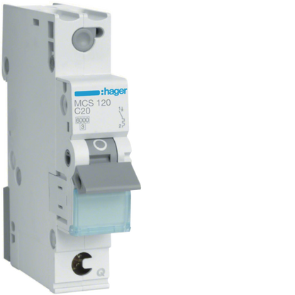 Hager MCS120 Leitungsschutzschalter, 1-polig, C20, QuickConnect