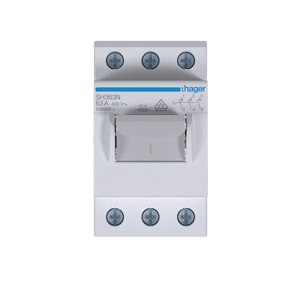 Hager SH363N Lasttrennschalter Kompakt 3P 63 A 3-Schließer 400 V AC