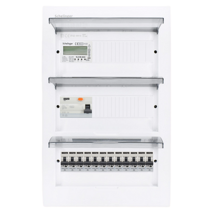 Sicherungskasten, 2,3,4,5 Reihig, Aufputz, Unterputz, Hohlwand, verdrahtet, VDE 1 x FI 40A/30mA + 12 x 1P LS B16