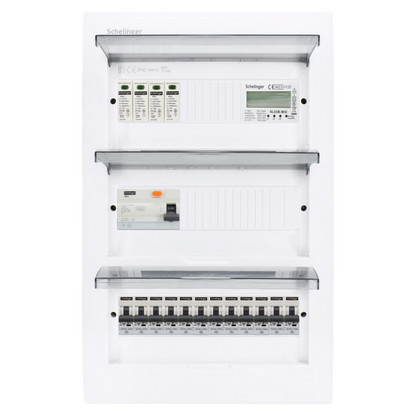 Sicherungskasten, 2,3,4,5 Reihig, Aufputz, Unterputz, Hohlwand, verdrahtet, VDE 1 x FI 40A/30mA + 12 x 1P LS B16