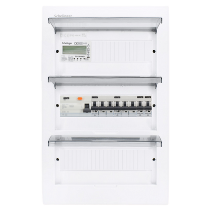 Sicherungskasten, 2,3,4,5 Reihig, Aufputz, Unterputz, Hohlwand, verdrahtet, VDE 1 x FI 40A/30mA + 2 x 3P LS B16 + 2 x 1P LS B16