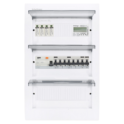 Sicherungskasten, 2,3,4,5 Reihig, Aufputz, Unterputz, Hohlwand, verdrahtet, VDE 1 x FI 40A/30mA + 2 x 3P LS B16 + 2 x 1P LS B16