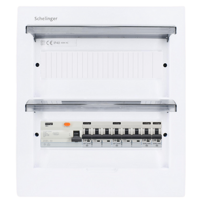 Sicherungskasten, 2,3,4,5 Reihig, Aufputz, Unterputz, Hohlwand, verdrahtet, VDE 1 x FI 40A/30mA + 2 x 3P LS B16 + 2 x 1P LS B16
