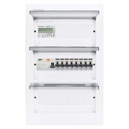 Sicherungskasten, 2,3,4,5 Reihig, Aufputz, Unterputz, Hohlwand, verdrahtet, VDE 1 x FI 40A/30mA + 8 x 1P LS B16