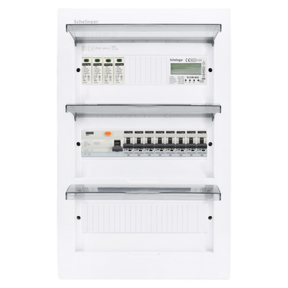 Sicherungskasten, 2,3,4,5 Reihig, Aufputz, Unterputz, Hohlwand, verdrahtet, VDE 1 x FI 40A/30mA + 8 x 1P LS B16