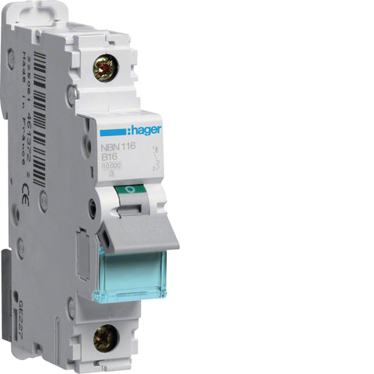 Hager NBN116 Leitungsschutzschalter, 1P, 10kA, B16