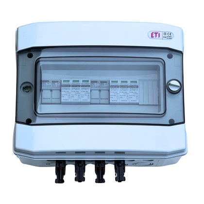 ETI Solar Anschlusskasten DC für 2 PV-Strings – 1000 V, Typ 2, 10 Module, IP65, 0 % MwSt.