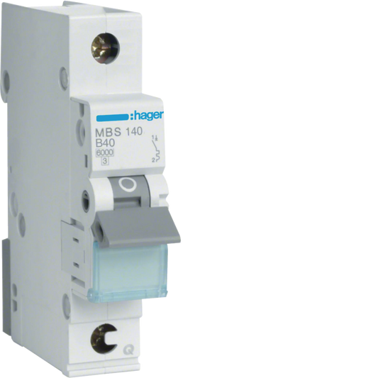 Hager MBS140 Leitungsschutzschalter, 1-polig, B40, QuickConnect