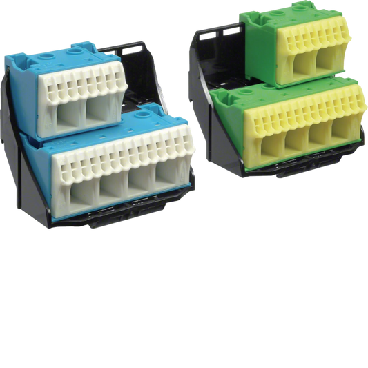 Hager FZ384 Träger, univers Z, mit 2 x 28 PE/N-Klemmen in QuickConnect Technik, waagerecht