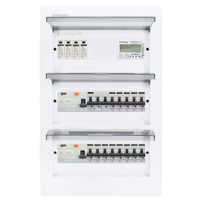 Sicherungskasten,3,4,5 Reihig, Aufputz, Unterputz, Hohlwand, verdrahtet, VDE 2 x FI 40A/30mA + 1 x 3P LS B16 + 13 x 1P LS B16