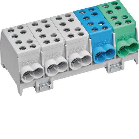 Hager KH45A Hauptleitungsabzweigklemme 5polig, 2 × 35mm²-2 × 25mm² je Pol, IP20, 3x L, 1xPE, 1xN
