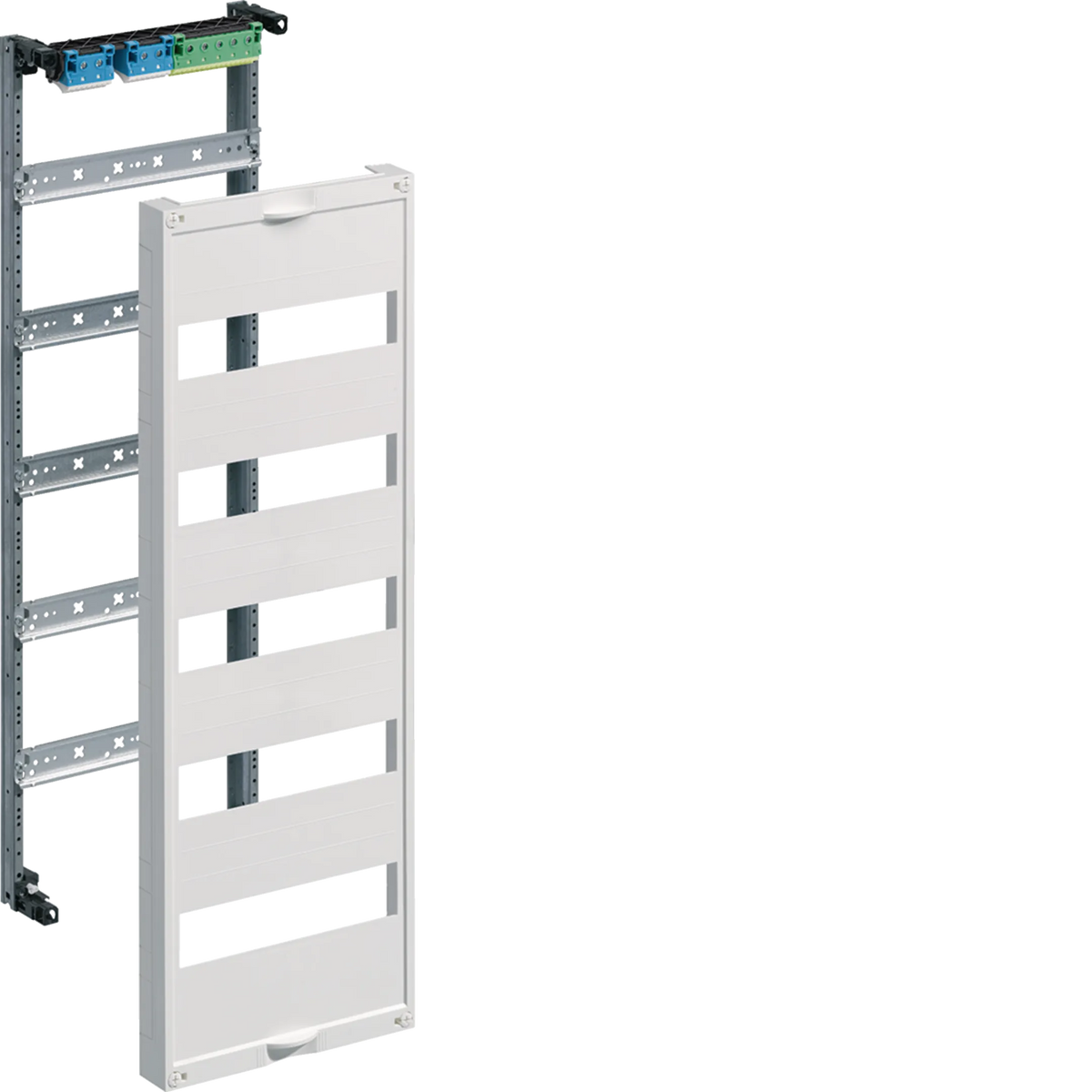 Hager UW51V Einbausatz, univers, mit Hutschienen, für Feldverteiler AP 5-reihig, 750 × 250mm, QuickConnect