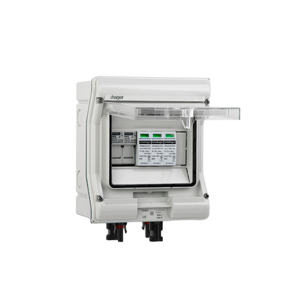 Hager Solar Anschlusskasten DC für 1 PV-String – 1000 V, Typ 2, 6 Module, IP65, VDE