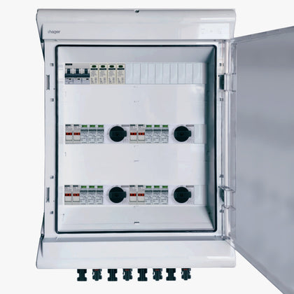 Hager Solar Anschlusskasten Photovotlaic DC/AC 4-Strings 54-Module LED + Lastrenschaltern IP65 VDE 0%MwSt.