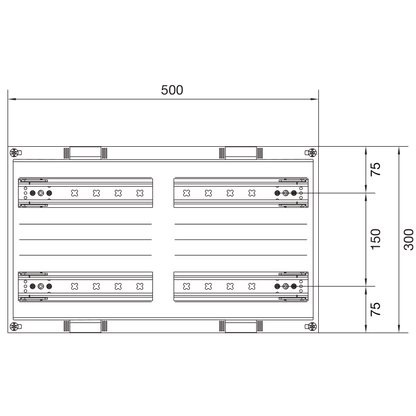 Hager UD22B1 Baustein, universN, 300 × 500mm, für Reiheneinbaugeräte waagerecht, 4 × 12 PLE