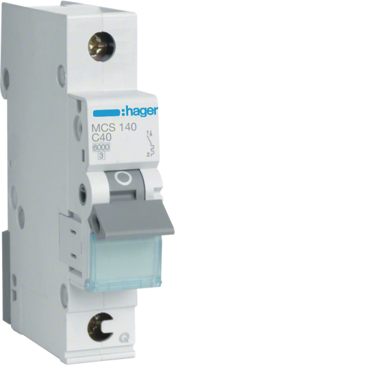 Hager MCS140 Leitungsschutzschalter, 1-polig, C40, QuickConnect