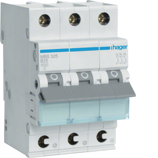 Hager MBS325 Leitungsschutzschalter, 3-polig, B25, QuickConnect