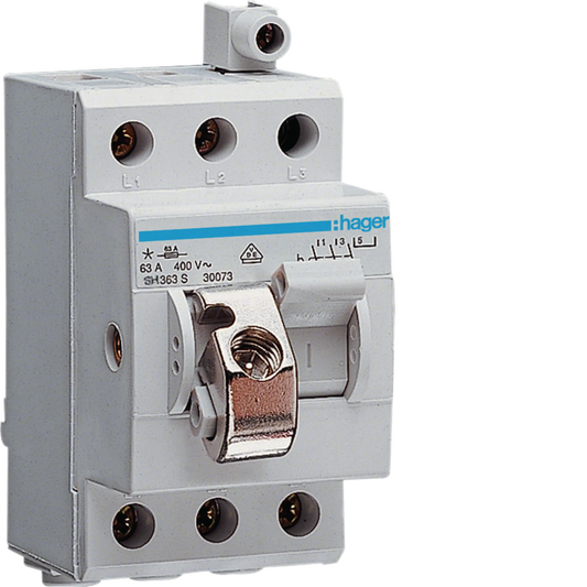 Hager SH363S Lasttrennschalter Kompakt 3P 63 A 3-Schließer 400 V AC sperrbar