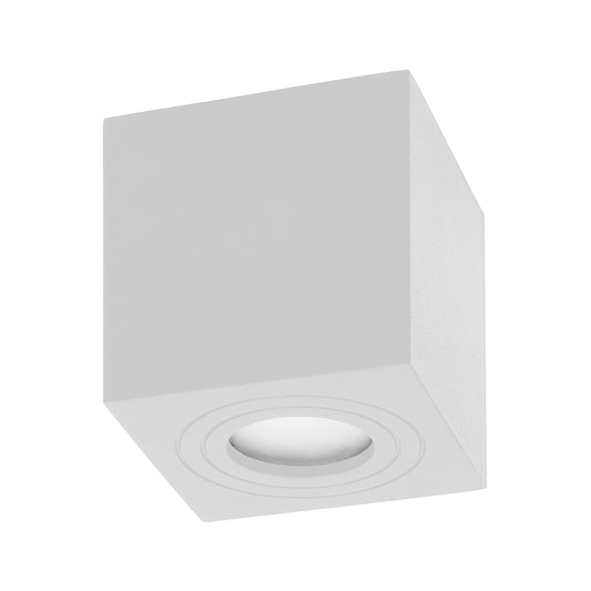 MEGY DLS GU10 Aufbau-Downlight max 50W, IP54, quadratisch, weiß, Aluminium