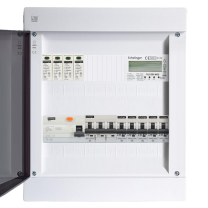 Sicherungskasten, 2,3,4,5 Reihig, Aufputz, Unterputz, Hohlwand, verdrahtet, VDE 1 x FI 40A/30mA + 1 x 3P LS B16 + 5 x 1P LS B16