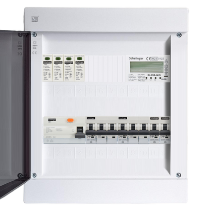 Sicherungskasten, 2,3,4,5 Reihig, Aufputz, Unterputz, Hohlwand, verdrahtet, VDE 1 x FI 40A/30mA + 2 x 3P LS B16 + 2 x 1P LS B16