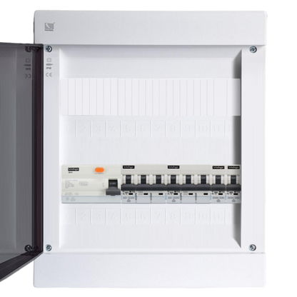 Sicherungskasten, 2,3,4,5 Reihig, Aufputz, Unterputz, Hohlwand, verdrahtet, VDE 1 x FI 40A/30mA + 2 x 3P LS B16 + 2 x 1P LS B16