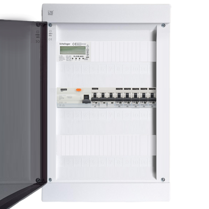 Sicherungskasten, 2,3,4,5 Reihig, Aufputz, Unterputz, Hohlwand, verdrahtet, VDE 1 x FI 40A/30mA + 1 x 3P LS B16 + 5 x 1P LS B16