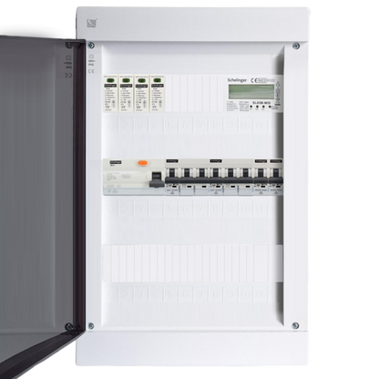 Sicherungskasten, 2,3,4,5 Reihig, Aufputz, Unterputz, Hohlwand, verdrahtet, VDE 1 x FI 40A/30mA + 2 x 3P LS B16 + 2 x 1P LS B16