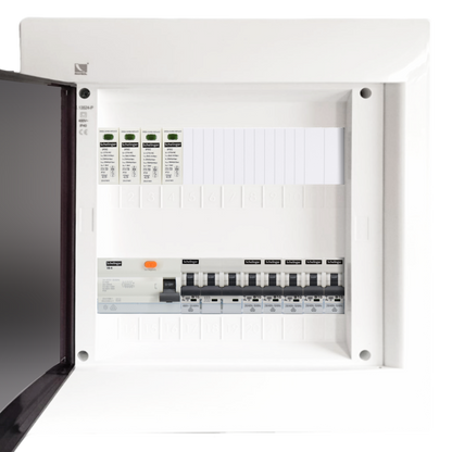 Sicherungskasten, 2,3,4,5 Reihig, Aufputz, Unterputz, Hohlwand, verdrahtet, VDE 1 x FI 40A/30mA + 1 x 3P LS B16 + 5 x 1P LS B16