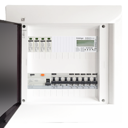 Sicherungskasten, 2,3,4,5 Reihig, Aufputz, Unterputz, Hohlwand, verdrahtet, VDE 1 x FI 40A/30mA + 1 x 3P LS B16 + 5 x 1P LS B16