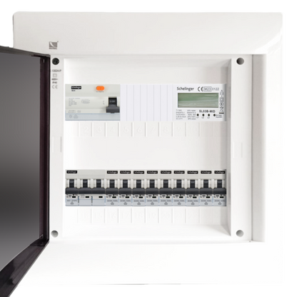 Sicherungskasten, 2,3,4,5 Reihig, Aufputz, Unterputz, Hohlwand, verdrahtet, VDE 1 x FI 40A/30mA + 1 x 3P LS B32  + 9 x 1P LS B16