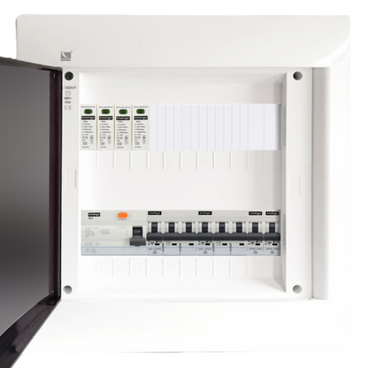 Sicherungskasten, 2,3,4,5 Reihig, Aufputz, Unterputz, Hohlwand, verdrahtet, VDE 1 x FI 40A/30mA + 2 x 3P LS B16 + 2 x 1P LS B16