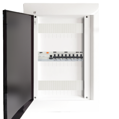 Sicherungskasten, 2,3,4,5 Reihig, Aufputz, Unterputz, Hohlwand, verdrahtet, VDE 1 x FI 40A/30mA + 2 x 3P LS B16 + 2 x 1P LS B16