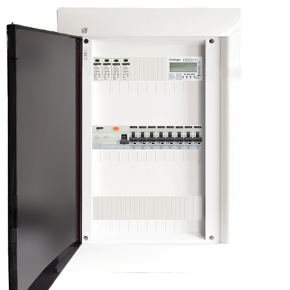 Sicherungskasten, 2,3,4,5 Reihig, Aufputz, Unterputz, Hohlwand, verdrahtet, VDE 1 x FI 40A/30mA + 8 x 1P LS B16
