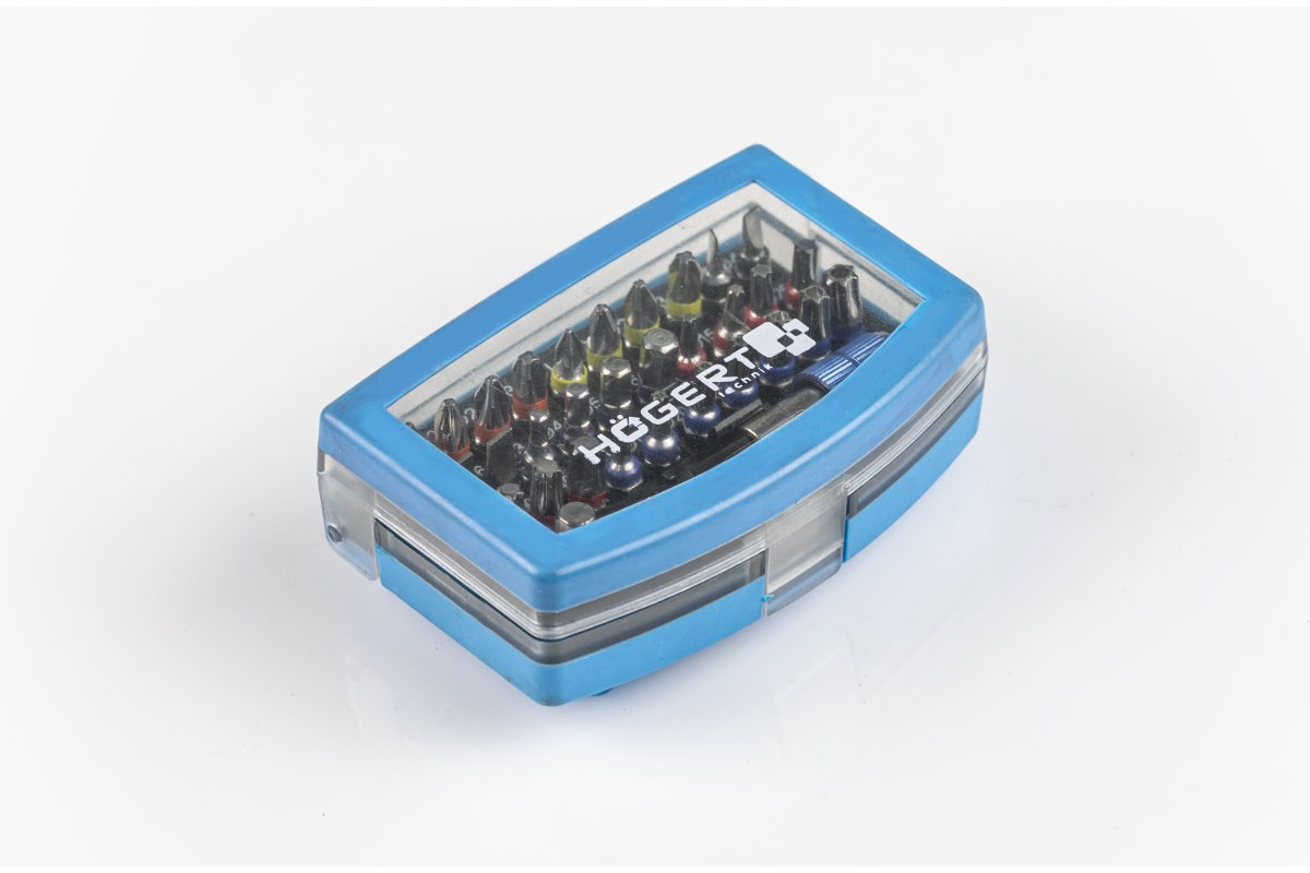 Högert Technik Schrauberbit-Satz, 32-tlg., 1/4″, S2 Stahl