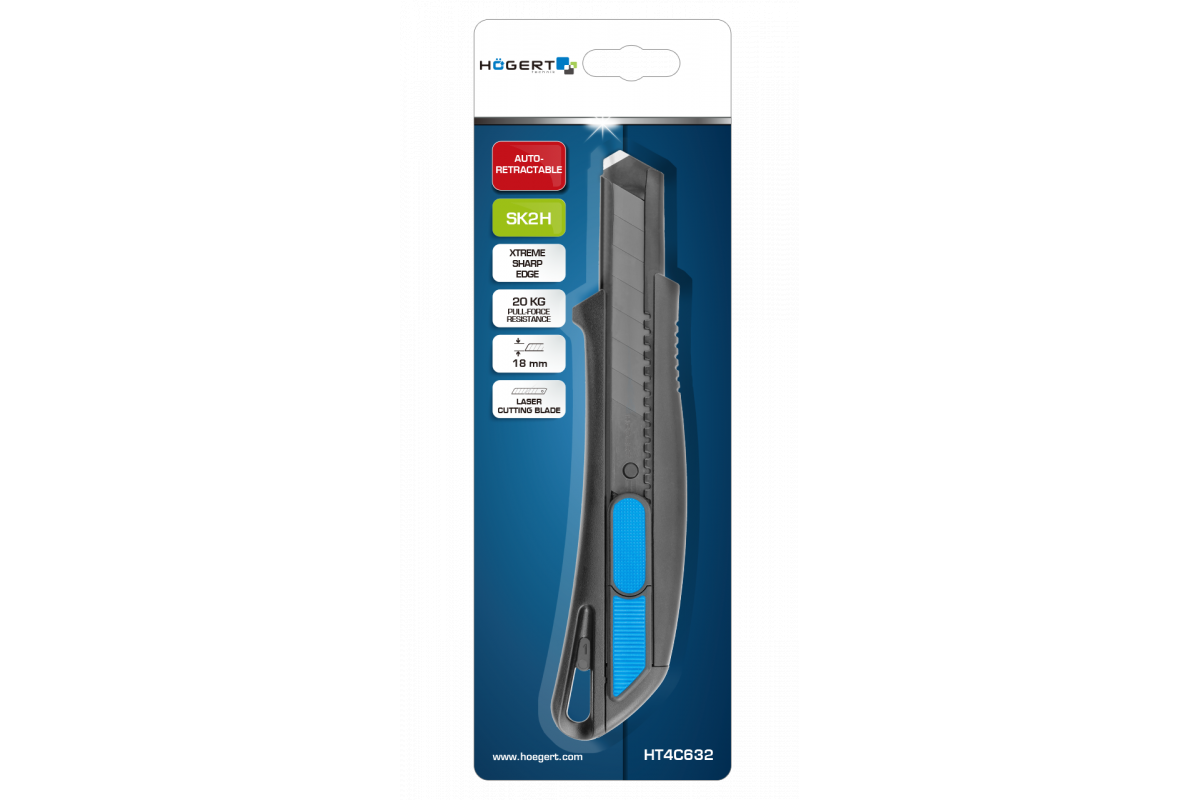 Högert Technik Schneidemesser 18 mm Plastik automatischer Rückzug