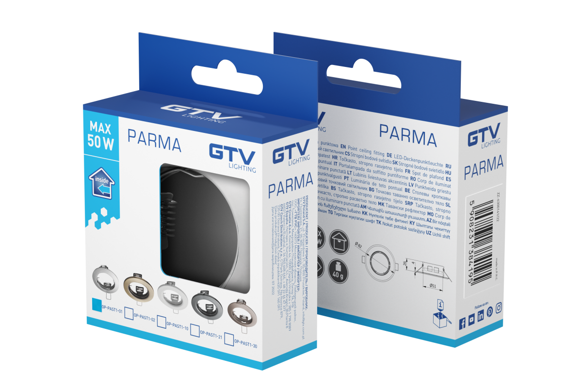 GTV PARMA Spot-Rahmen Einbaustrahler IP20 chrom