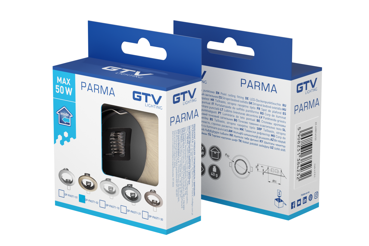 GTV PARMA Spot-Rahmen Einbaustrahler IP20 inox