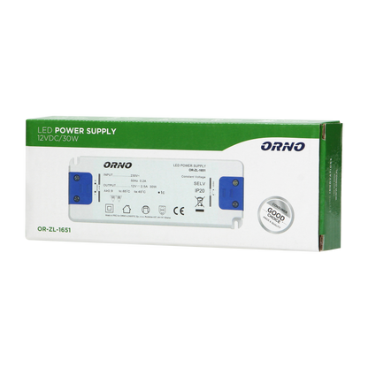 Flaches Netzteil für LED 12VDC 30W, IP20, Höhe 18mm